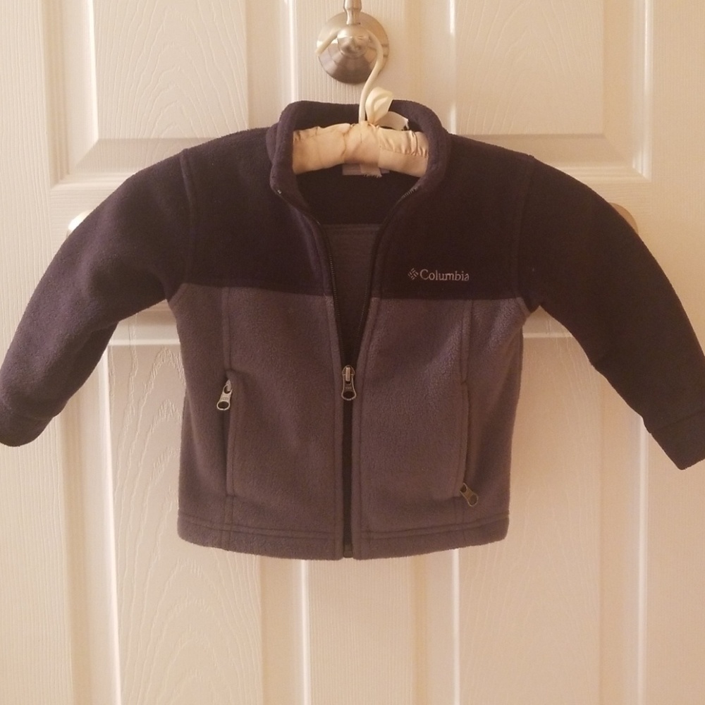 Columbia fleece zip up, gray & black, sz 2T